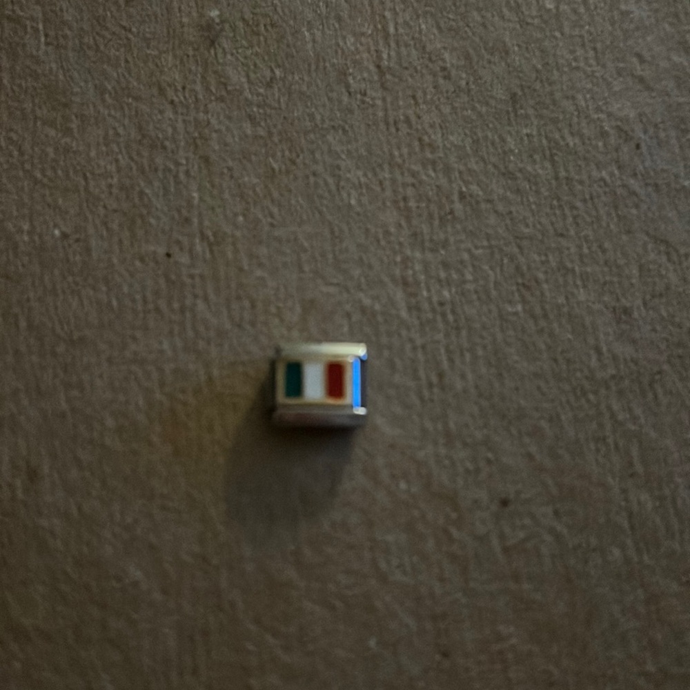 Italian Flag Stainless Steel Italian Bracelet Charm Link